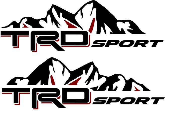 TRD styling set compatible with Toyota: Stylish TRD stickers with keychain - TRD Black