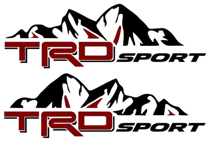 TRD styling set compatible with Toyota: Stylish TRD stickers with keychain - TRD Red