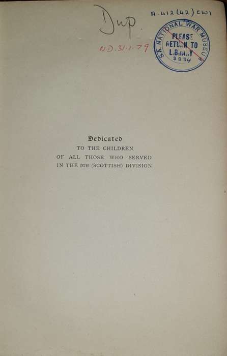 The History of the 9th (Scottish) Division - John Ewing (Presentation Copy)