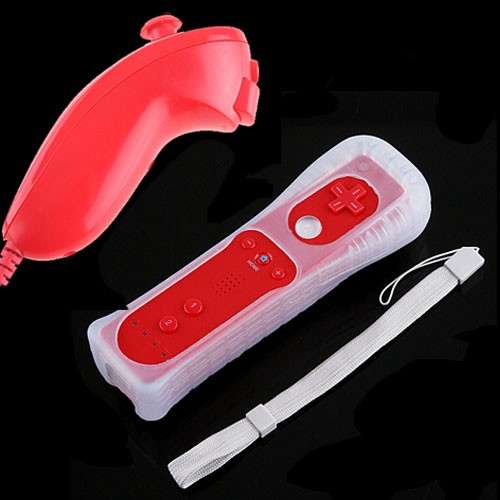 Remote Controller Wiimote + Nunchuck Combo For Wii Red