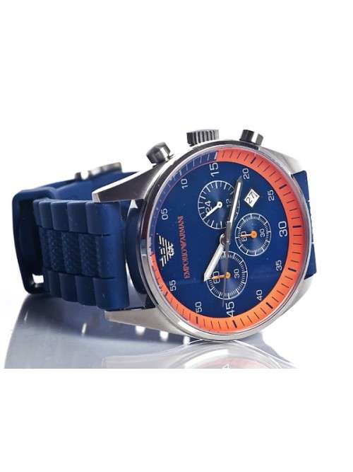*R1 No Reserve*EMPORIO ARMANI Sportivo Chronograph Blue Dial Men's Watch