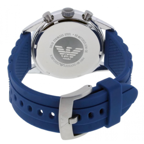 *R1 No Reserve*EMPORIO ARMANI Sportivo Chronograph Blue Dial Men's Watch
