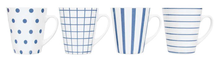 4 Pack Beach House Coffee Mugs