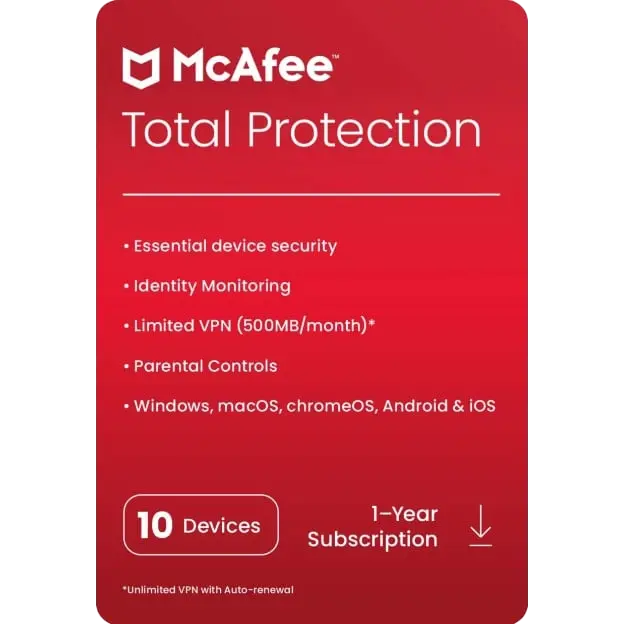Antivirus & Security McAfee Total Protection 2024 10 Devices 1 Year was sold for 285.00 on