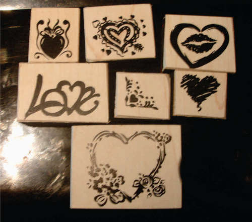 7 Rubber Stamps - Various Sizes
