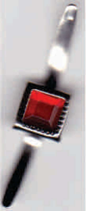 Brads - 5mm Square Red Gem Brads (12packet)