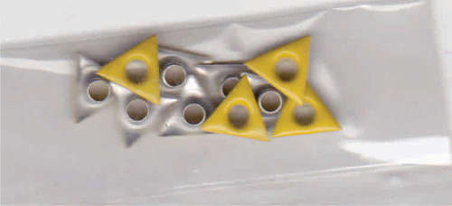 Eyelets - Yellow Triangles 10 pack 1/8"