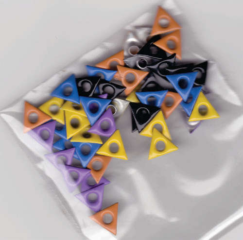Eyelets - Mixed Colour Triangles 50 pack 1/8"
