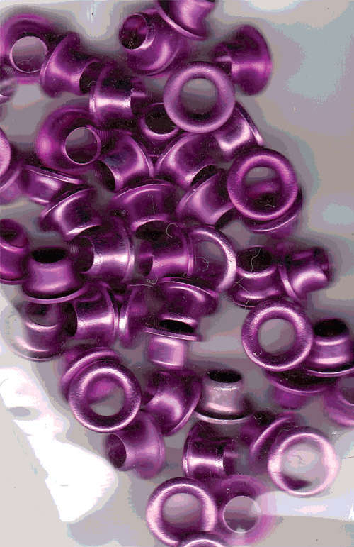 Eyelets - anodized -Purple - 50 per packet -  1/8"