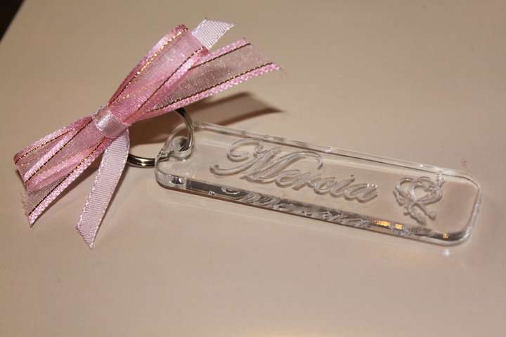 Wedding favours  - PERSONALISED  KEY RING WITH GUEST NAME - CAN DOUBLE AS NAME TAG