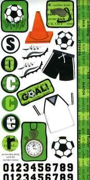Stickers - DOODLEBUG - BOYS WILL BE BOYS - Soccer - Cardstock Stickers Sheet size 300mm x 150mm