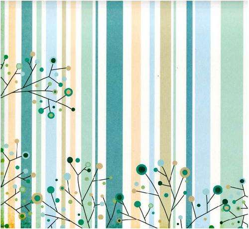 Paper -  12"x12" -  cardstock weight paper - STRIPES & TWIGS