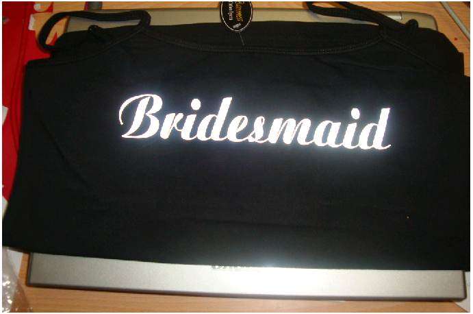 Bridesmaid - T shirt  Size XL  - Colour - Black  - Reflective Print