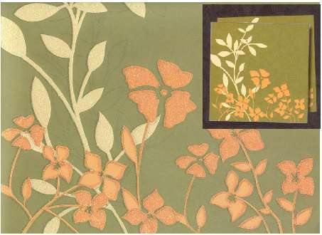 Paper - Glitter Paper - 12" x 12"  Glitter with  Flowers & Swirls