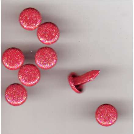 Brads - RED -  Glitter Brads Packs of  10
