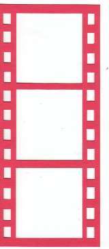 Cardstock Film Strip - Red - takes 3 photos 5cm x 5cm each