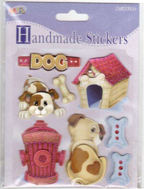 Dimensional  Stickers with Glitter & Rhinestones  - Dog