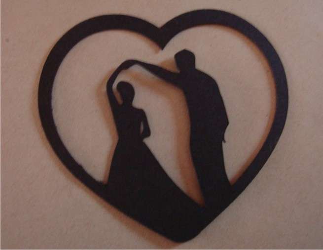 Die Cut - Bride & Groom in Heart
