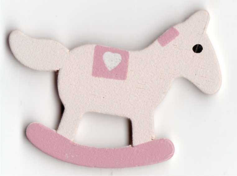 Wooden Embellishements - Pink Rocking horse