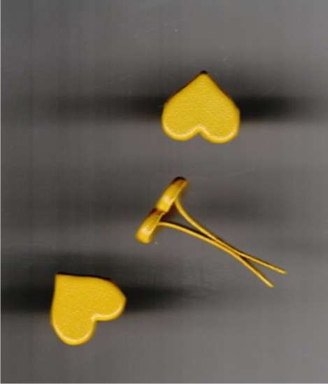 Yellow medium heart brads