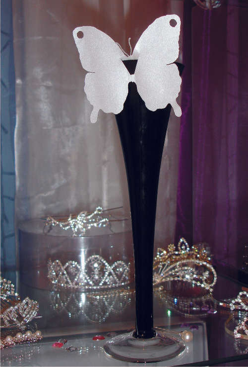 Wedding/ Party Decor Items for Glasses - White Metallic Cardstock (Sold & Priced in pack of 10)
