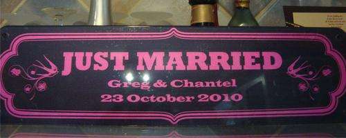 Wedding - Just Married Number Plates - Same size as standard number plate.