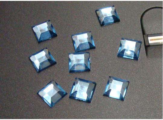 Acrylic Rhinestones - 8mm Square - Blue