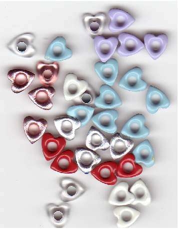 Eyelets - 1/8" - Hearts Red small   - Packets of 20