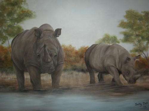 ENDANGERED  RHINO  BY SALL DELL
