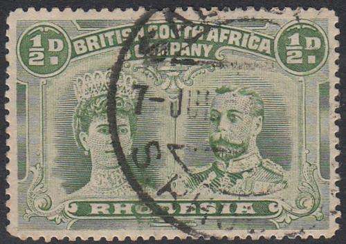 Rhodesia Double Head "Perf 15" Apple Green