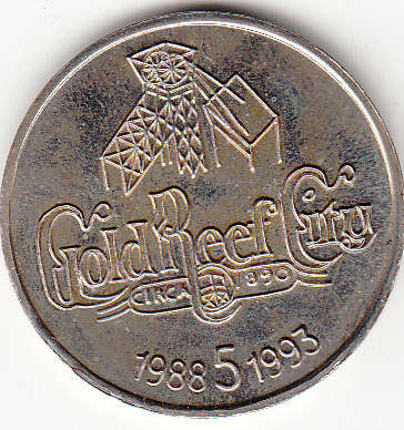 1988 / 1995  Gold Reef City Token - @ CRAZY R1 start