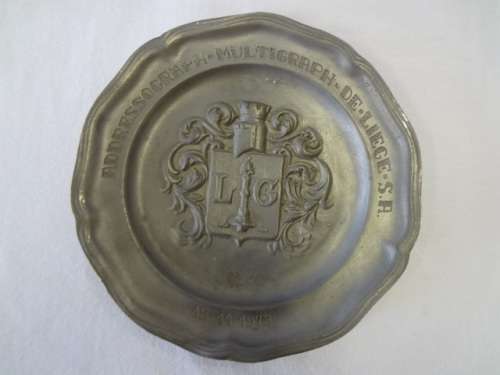 Wall Hanging Pewter Plate - as per photo