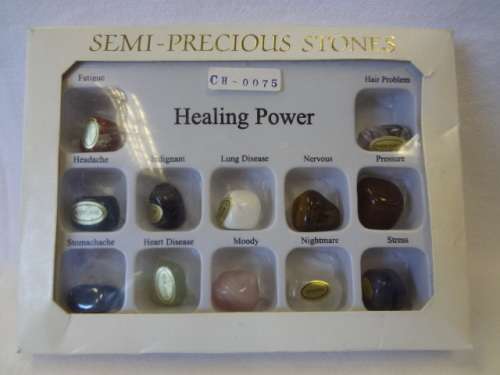 Lot of 12 Healing Power Semi Precious Stones in Box
