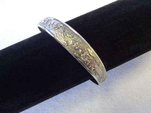 925 Sterling Silver Bangle, weight 15.1g - as per photo