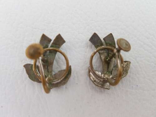 Vintage Costume Jewellery Marcasite Earrings as per photo