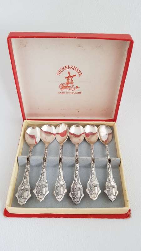 1838-1938 Voortrekker Eeufees Set of 6 Nickel-Silver Teaspoons as per photo