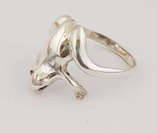 925 Sterling Silver Frog Ring weight 5,5g size Z as per photo