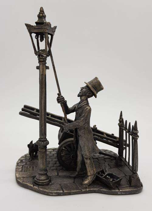 Pewter Lamplighter Figurine from the Evergreen Collection by John Ball made in Gr. Britain asp