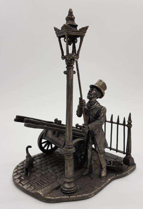 Pewter Lamplighter Figurine from the Evergreen Collection by John Ball made in Gr. Britain asp