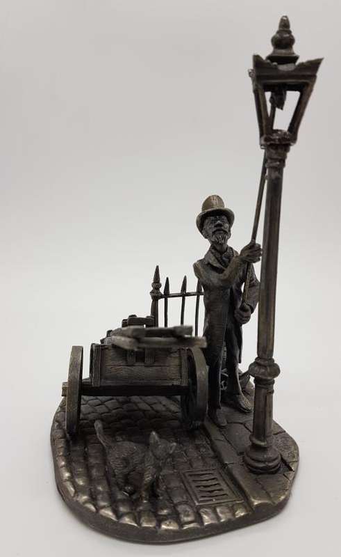 Pewter Lamplighter Figurine from the Evergreen Collection by John Ball made in Gr. Britain asp