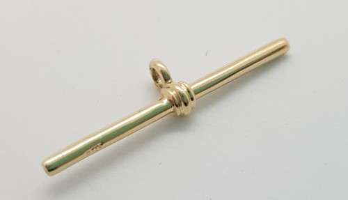 9ct Gold Fob Chain T-Bar weight 1,6g as per photo
