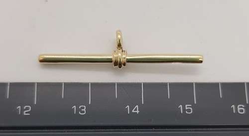 9ct Gold Fob Chain T-Bar weight 1,6g as per photo