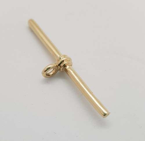 9ct Gold Fob Chain T-Bar weight 1,6g as per photo