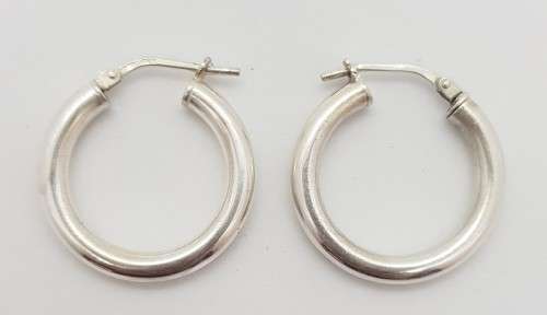 925 Sterling Silver Hoop Earrings weight 2,5g as per photo