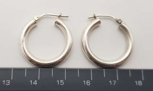 925 Sterling Silver Hoop Earrings weight 2,5g as per photo