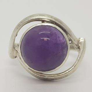 925 Sterling Silver Ring with Purple Stone weight 4,9g as per photo