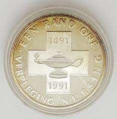 1991 South Africa Silver Proof Nursing Coin as per photo