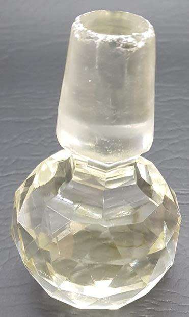 Vintage Oak Tantalus with 3 Cut Glass Decanters, incl key - 2 decanters has some chips as per photo