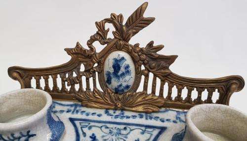Porcelain and Brass inkwell - as per photo