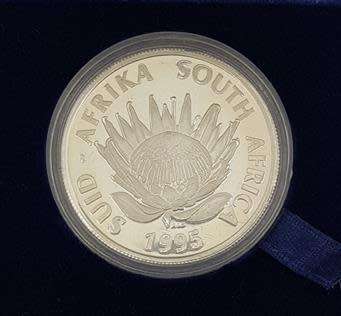 1995 South Africa Silver Protea R1 Coin SA Mint as per photo